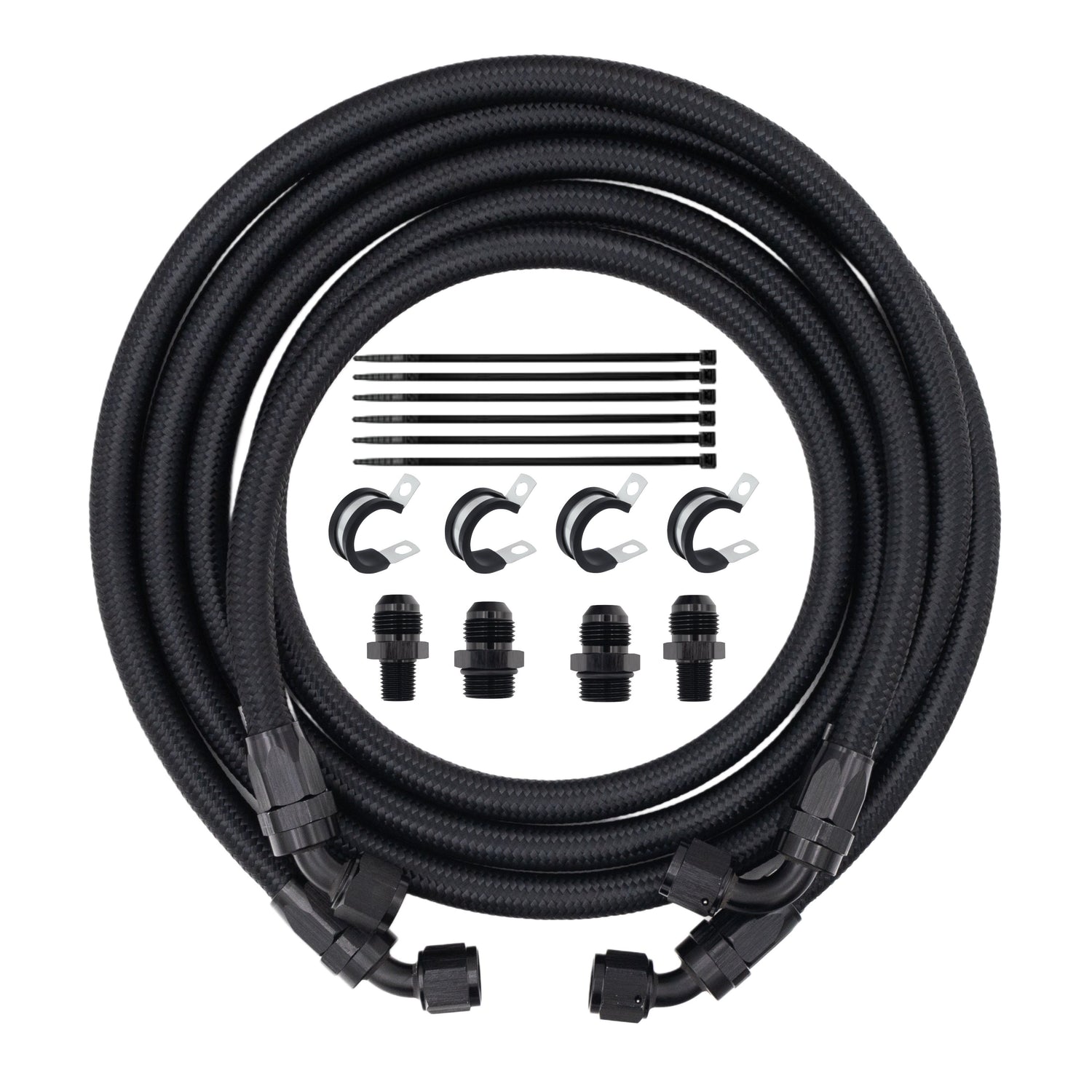 FSD 2003-2007 Dodge Cummins Transmission Line Kit Black Braided Bypass Heat Exchanger For Mishimoto Transmission Cooler