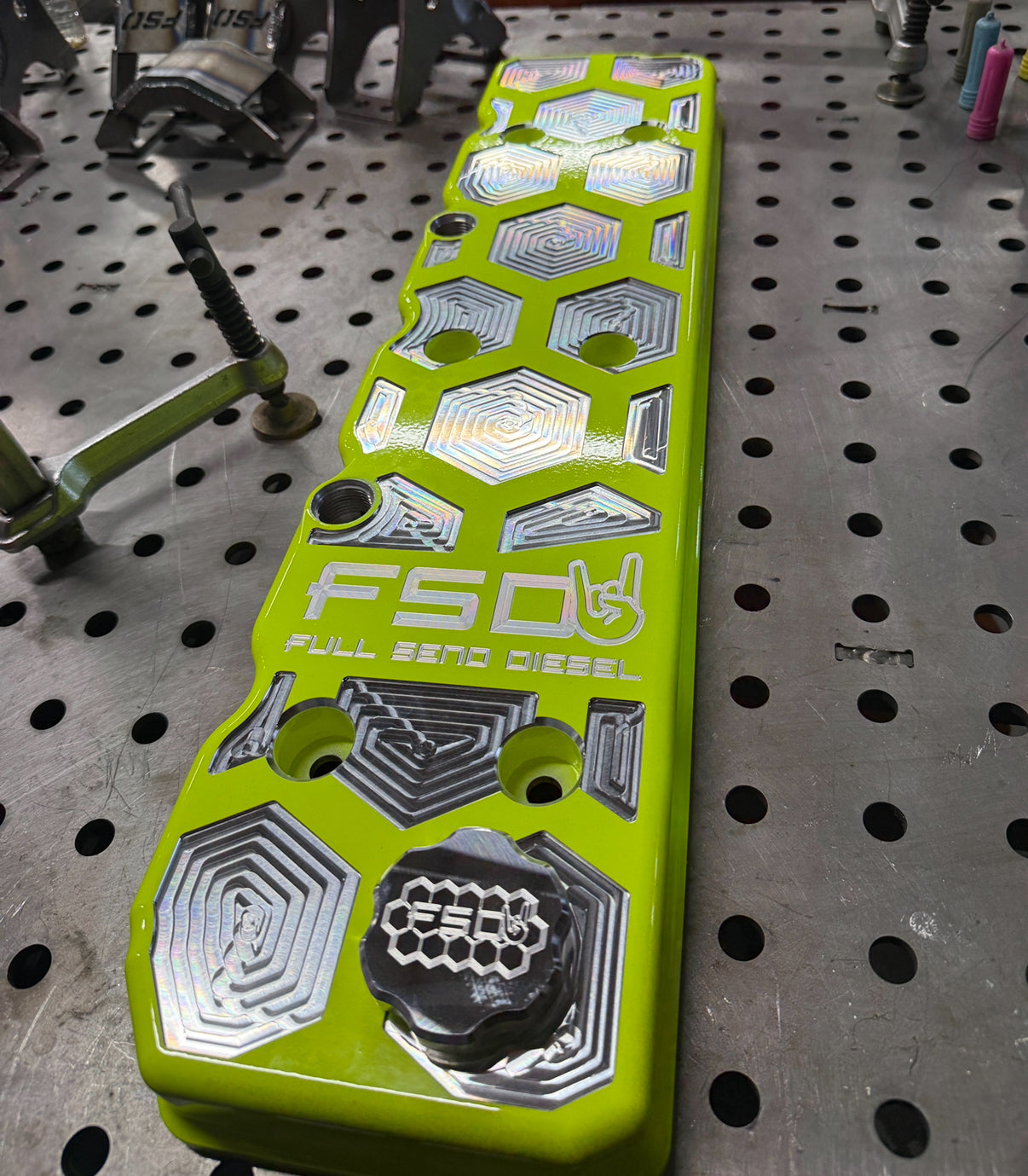 FSD 5.9L/6.7L Cummins Billet Honeycomb Valve Cover