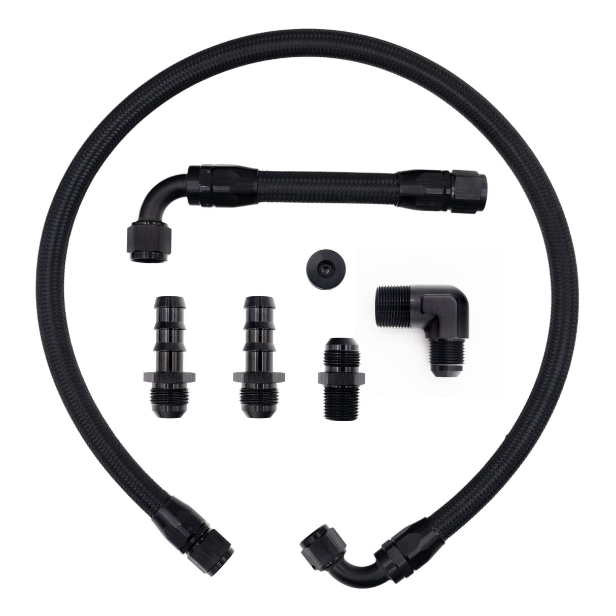FSD 1998.5-2002 Dodge Cummins Heater Hose Kit Black Braided