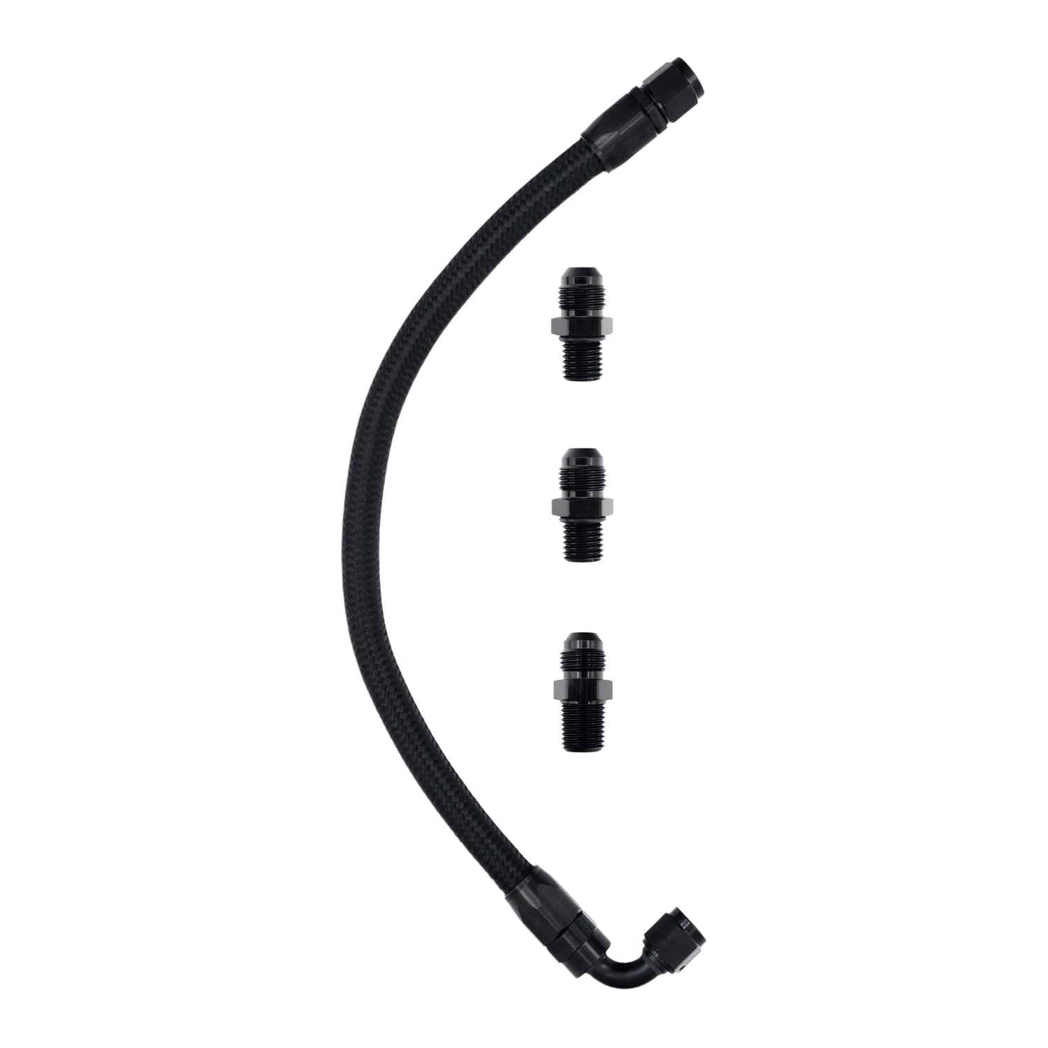 FSD 2003+ Dodge Cummins Factory Turbo Position Turbo Feed Line Kit Black Braided