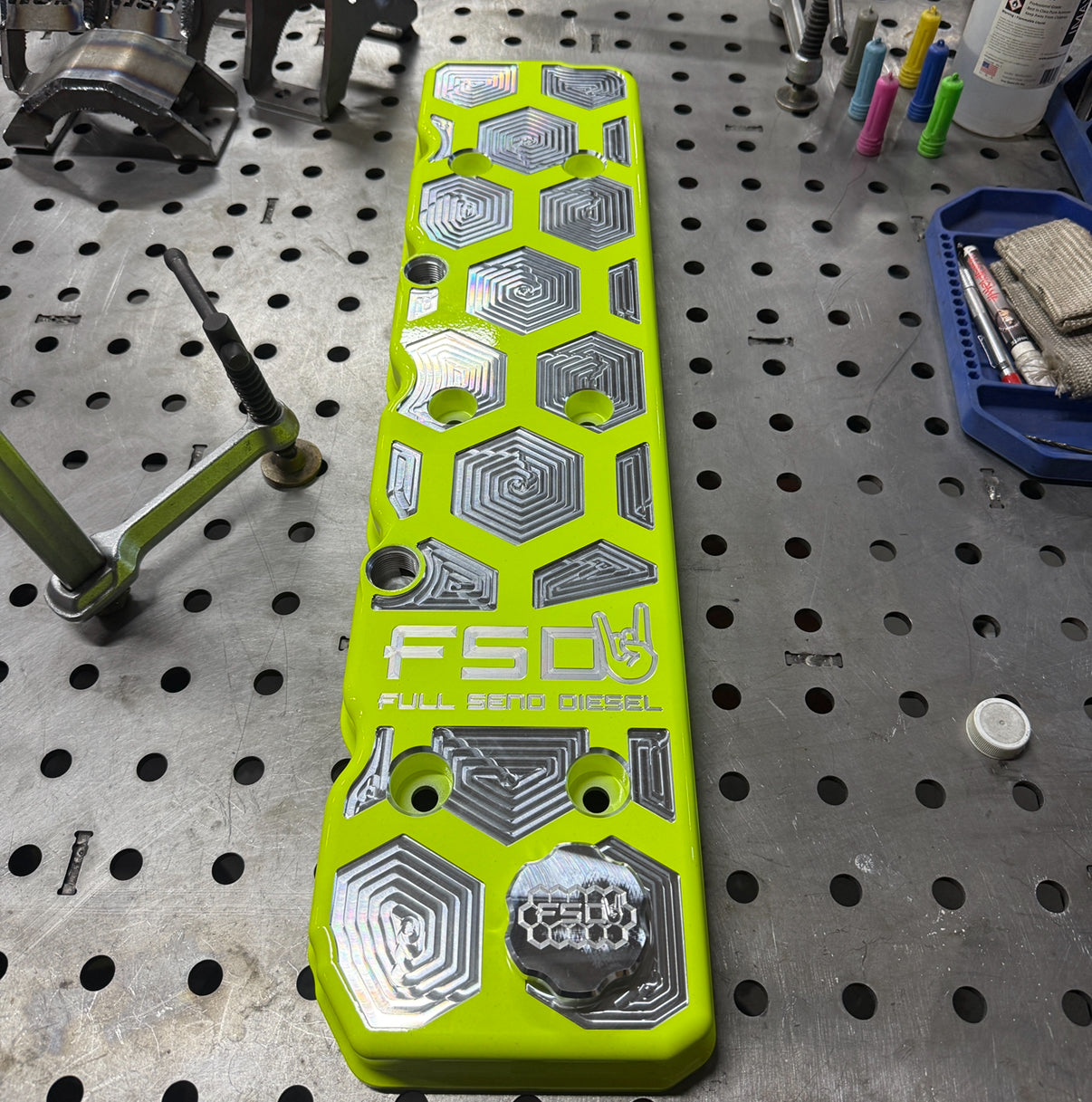 FSD 5.9L/6.7L Cummins Billet Honeycomb Valve Cover