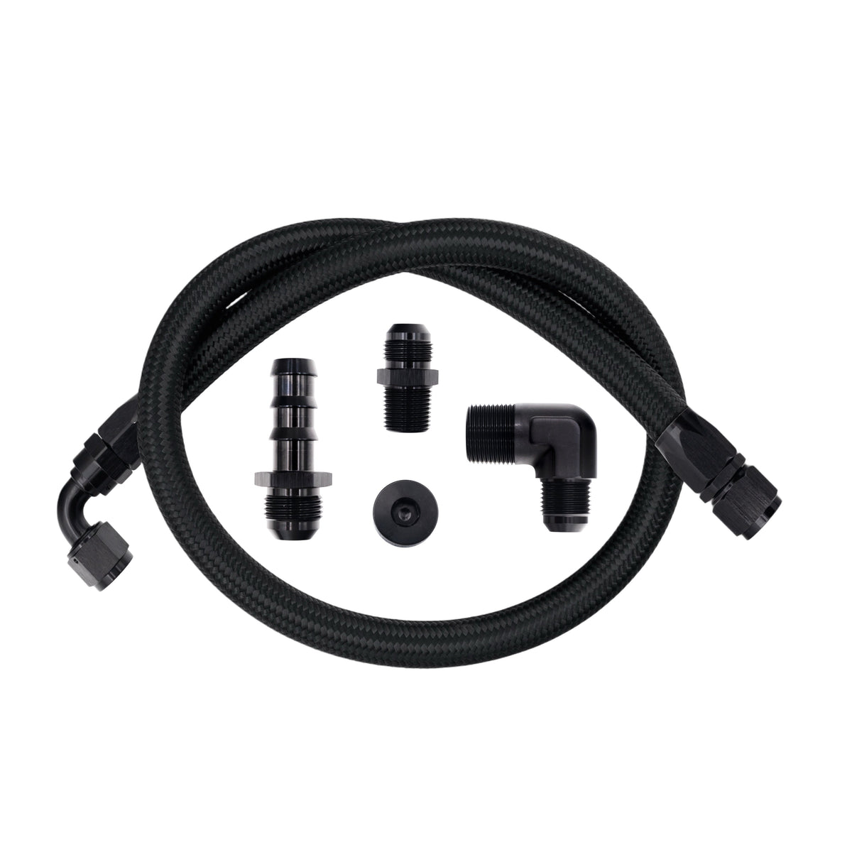 FSD 1998.5-2002 Dodge Cummins Lower Heater Hose Black Braided