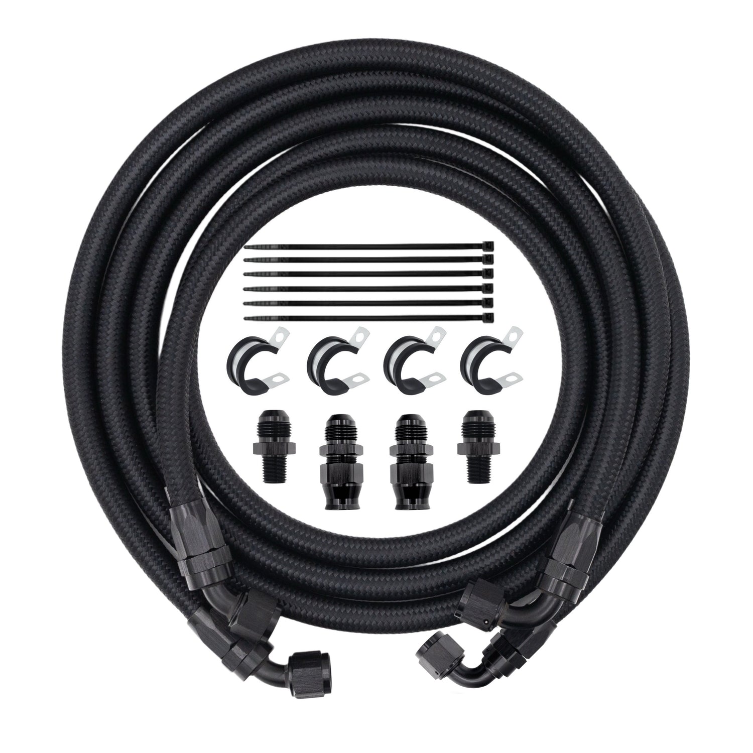 FSD 2007.5-2009 Dodge Cummins Stock Transmission Line Kit Black Braided