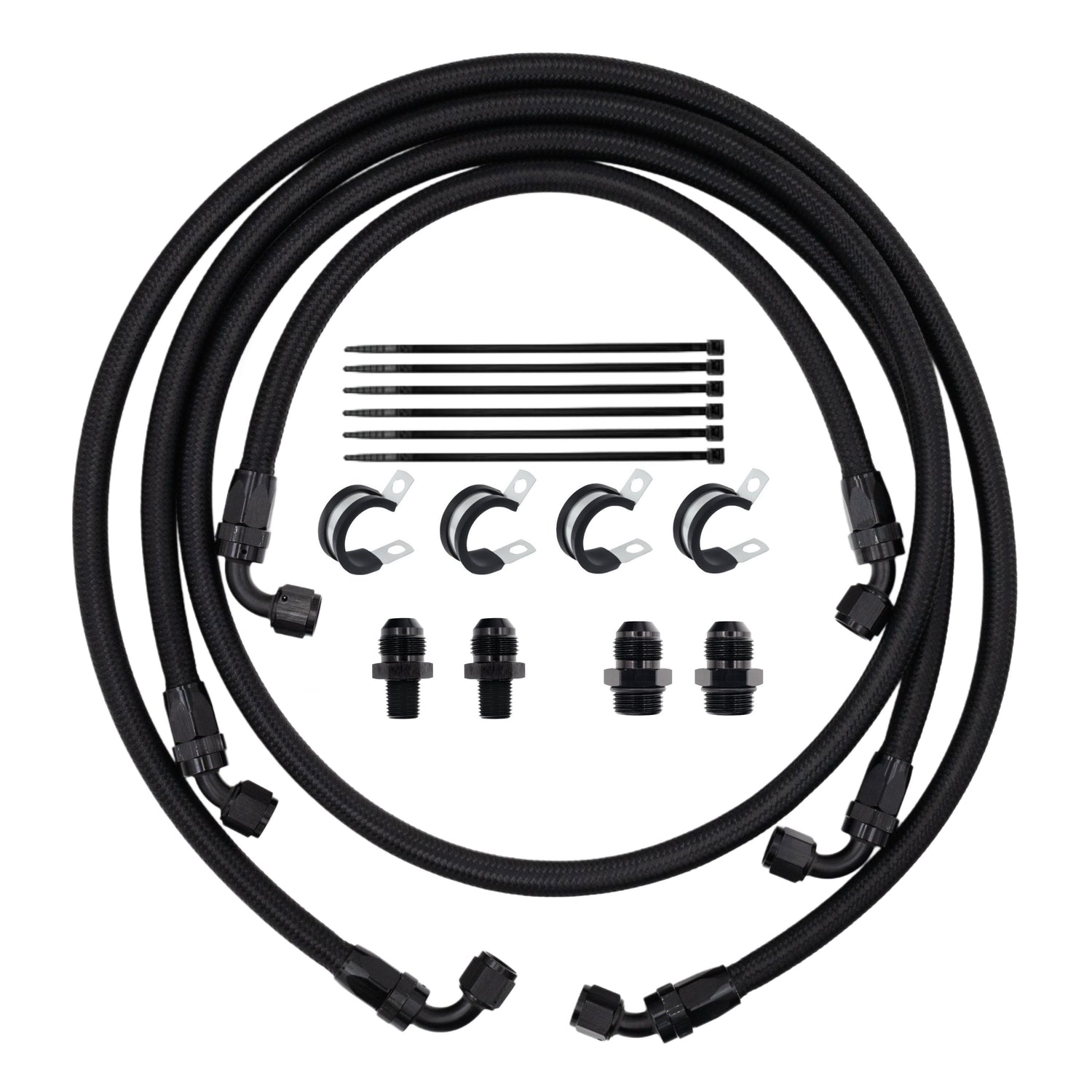 FSD 2003-2007 Dodge Cummins Transmission Line Kit Black Braided Mishimoto Transmission Cooler