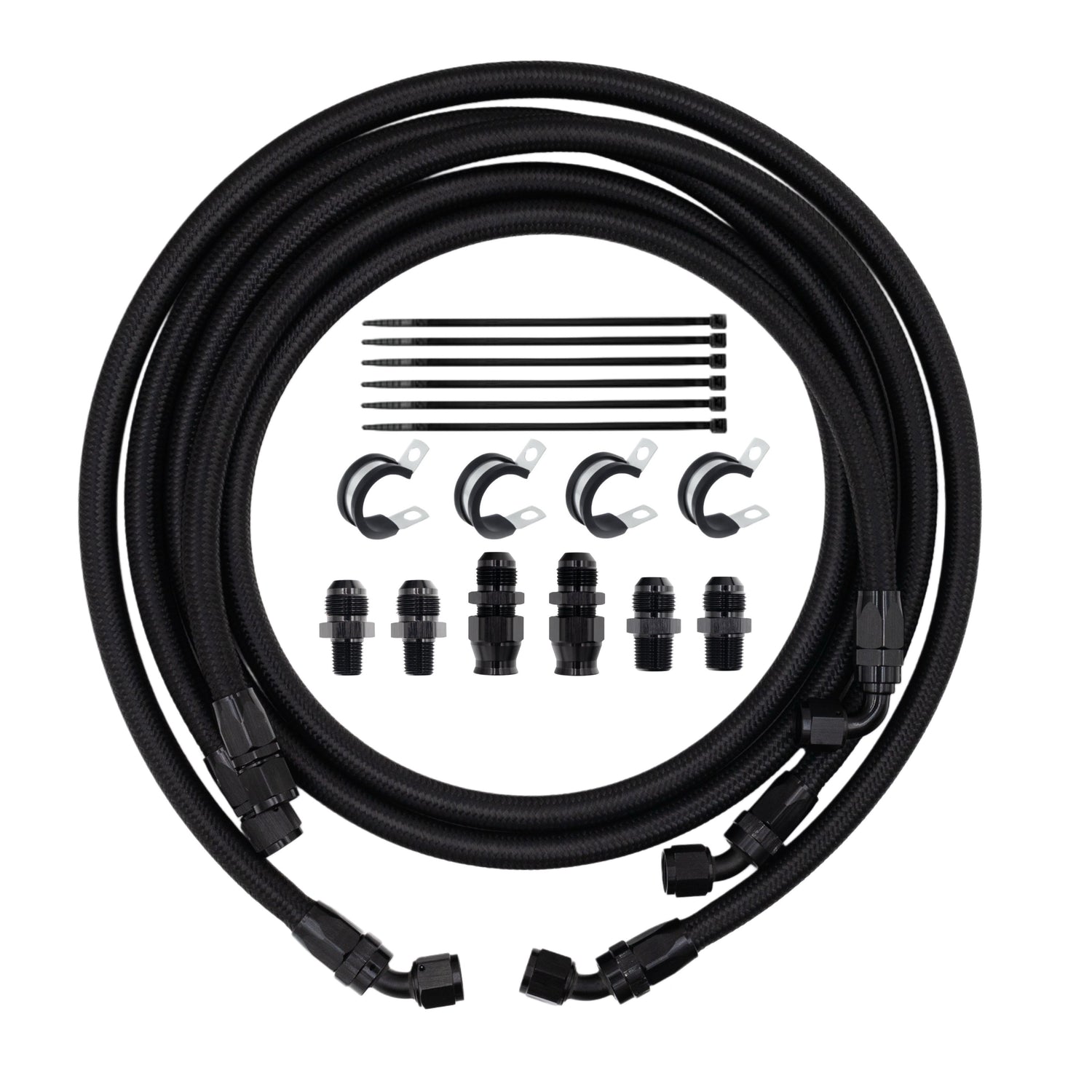 FSD 1994-2002 Dodge Cummins Stock Replacement Transmission line kit Black Braided