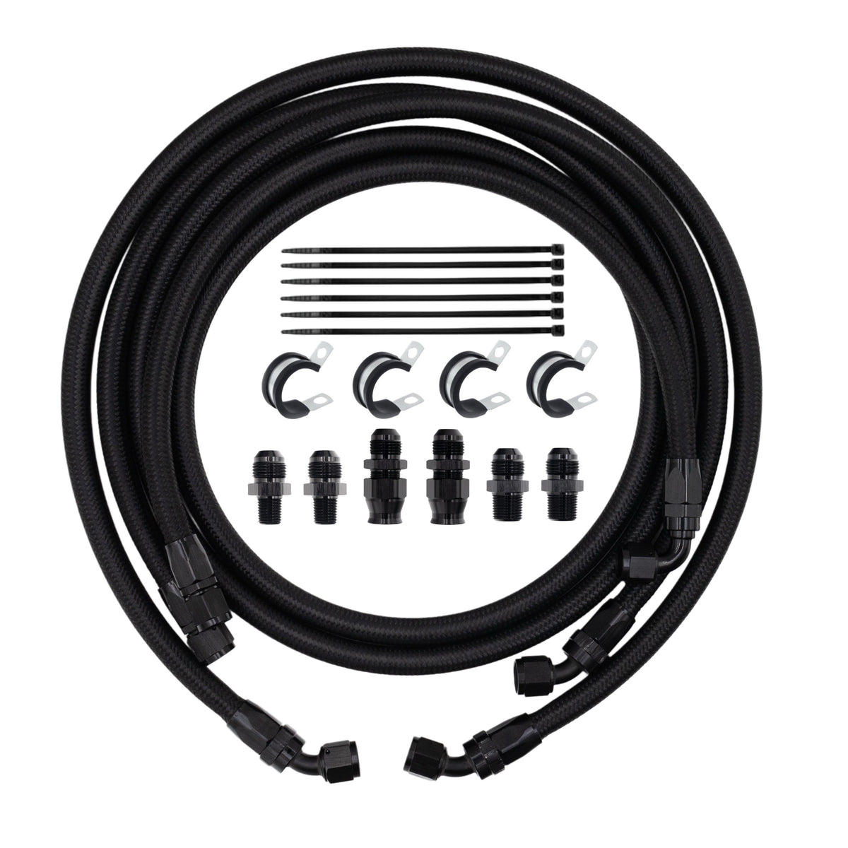 FSD 1994-2002 Dodge Cummins Stock Replacement Transmission line kit Black Braided