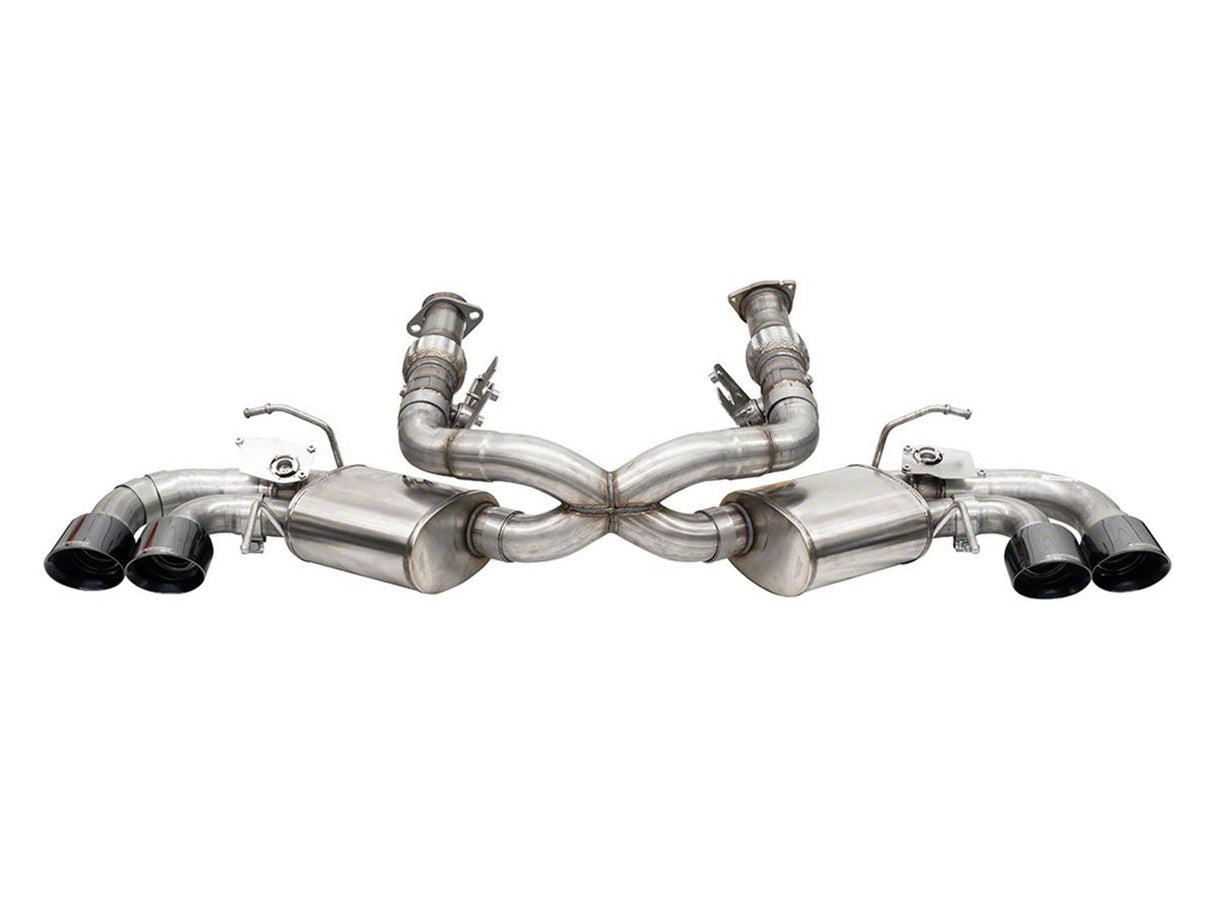 CORSA 21100BLK 3in valved cat-back exhaust with 4.5in black quad tips for 2020-2025 Corvette C8