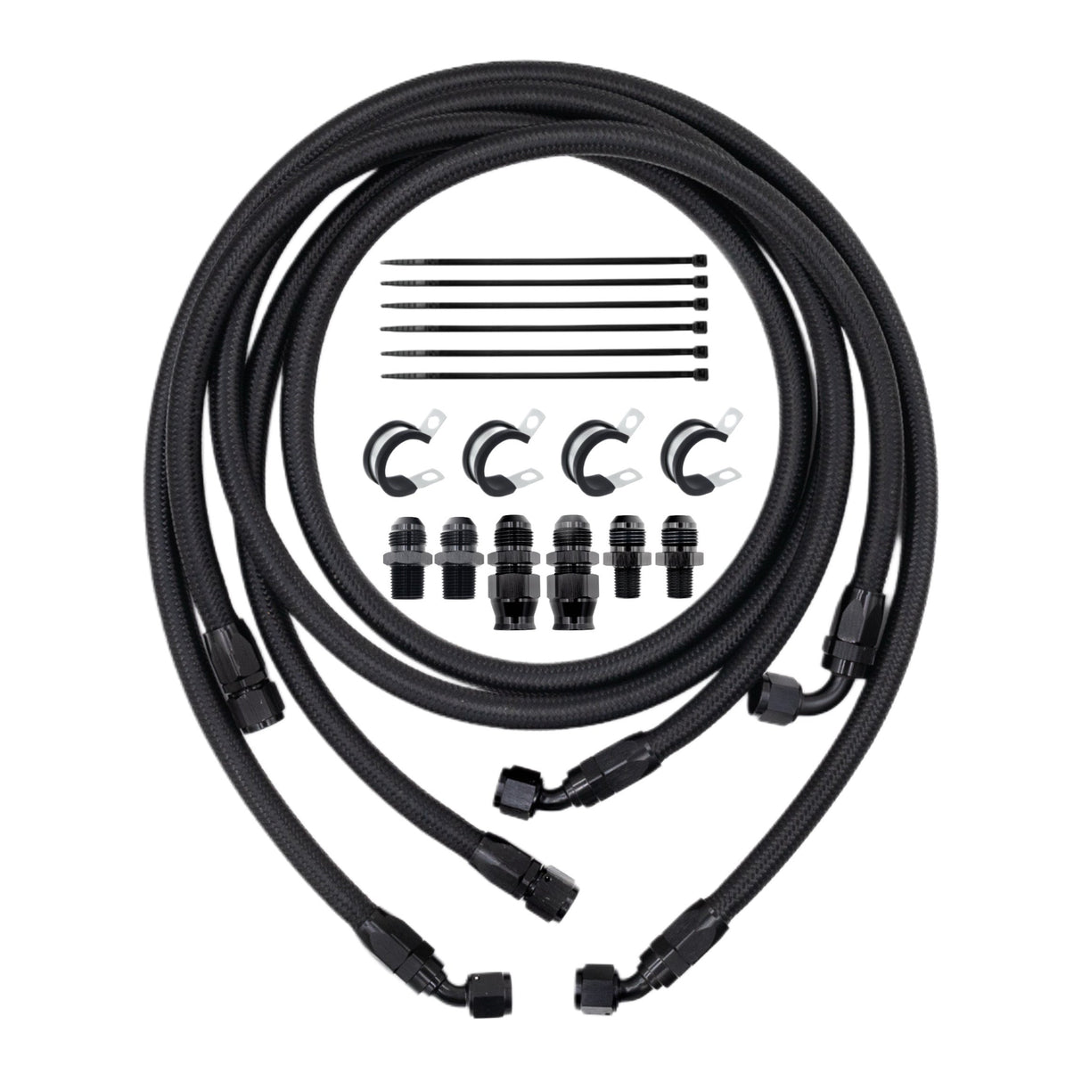 FSD 1994-2002 Dodge Cummins Stock Replacement Transmission line kit Black Braided