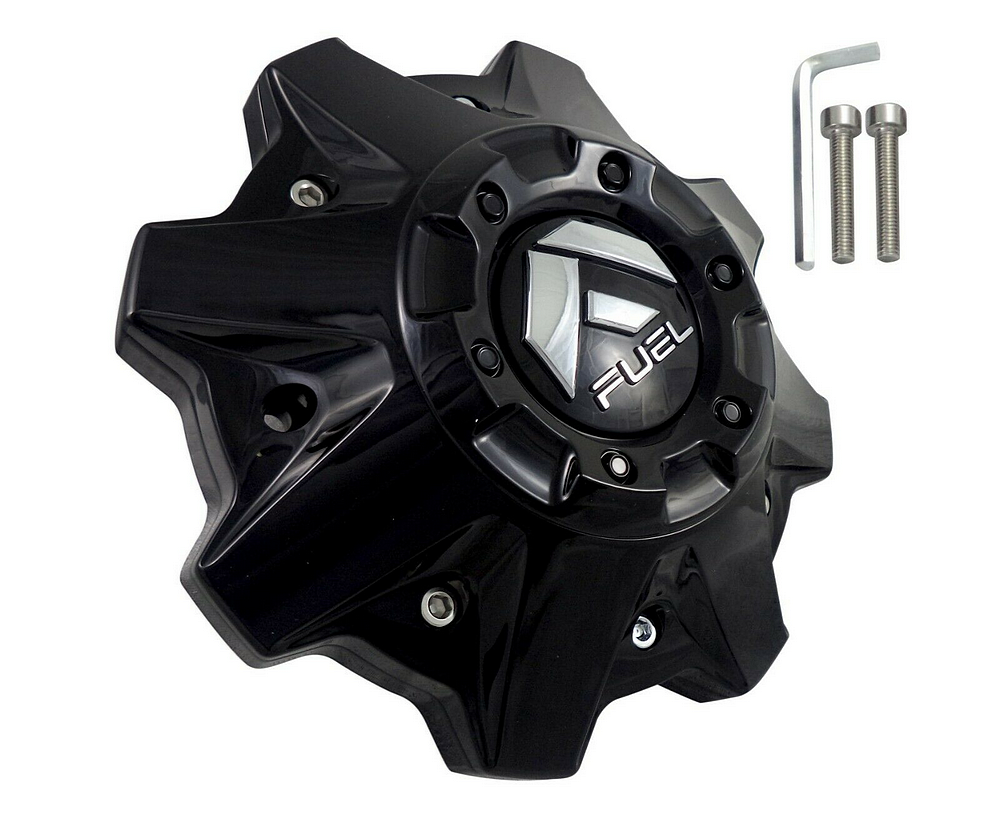 FUEL 8LUG CAP W/ RISER GLOSS BLACK