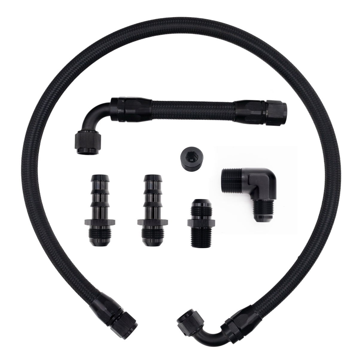 FSD 2003-2007 Dodge Cummins Heater Hose Kit Black Braided