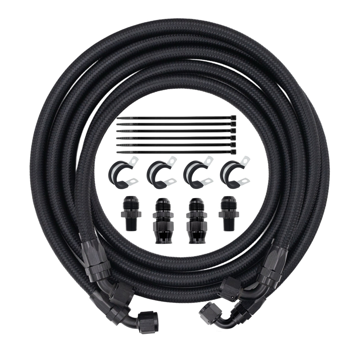 FSD 2007.5-2009 Dodge Cummins Stock Transmission Line Kit Black Braided