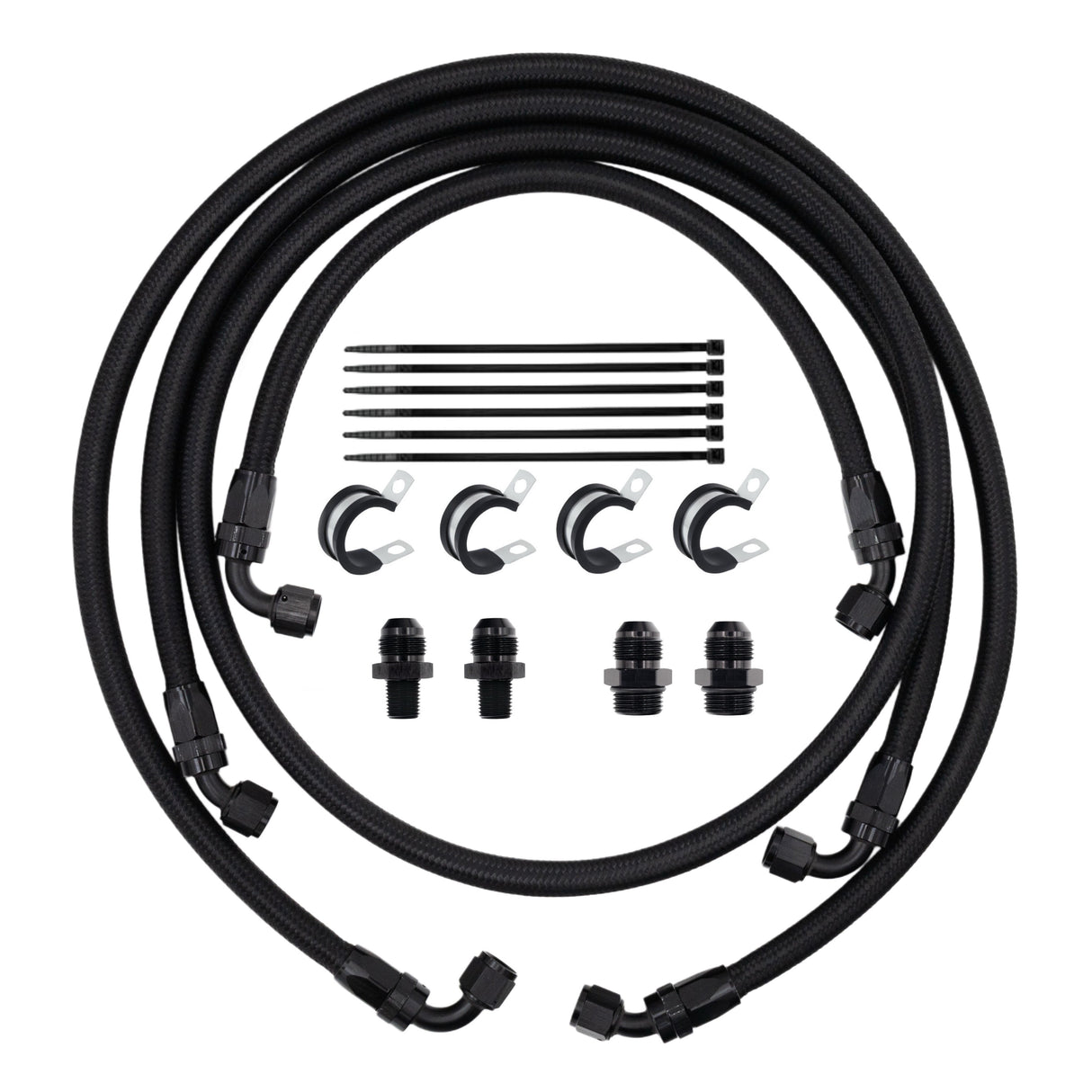FSD 2003-2007 Dodge Cummins Transmission Line Kit Black Braided Mishimoto Transmission Cooler