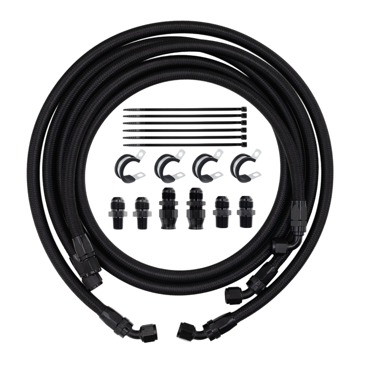 FSD 1994-2002 Dodge Cummins Stock Replacement Transmission line kit Black Braided