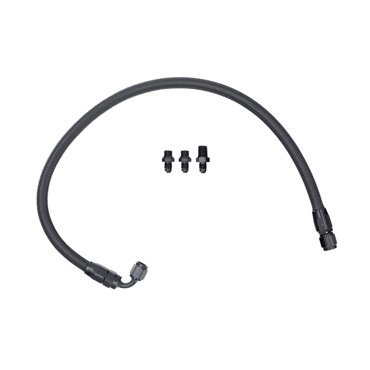 FSD 2003+ Dodge Cummins Second Gen Swap Turbo -4AN Feed Line Kit For Manifold Flipped Down Black Braided