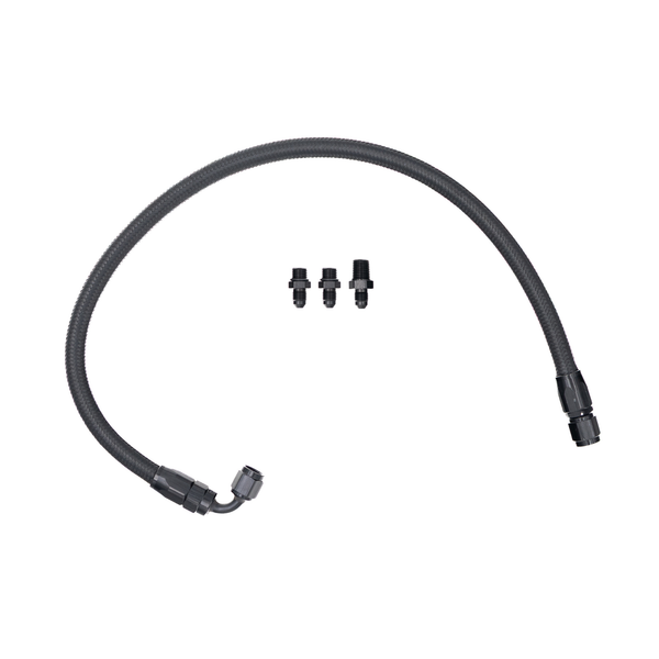 FSD 2003+ Dodge Cummins Second Gen Swap Turbo -4AN Feed Line Kit For Manifold Flipped Down Black Braided