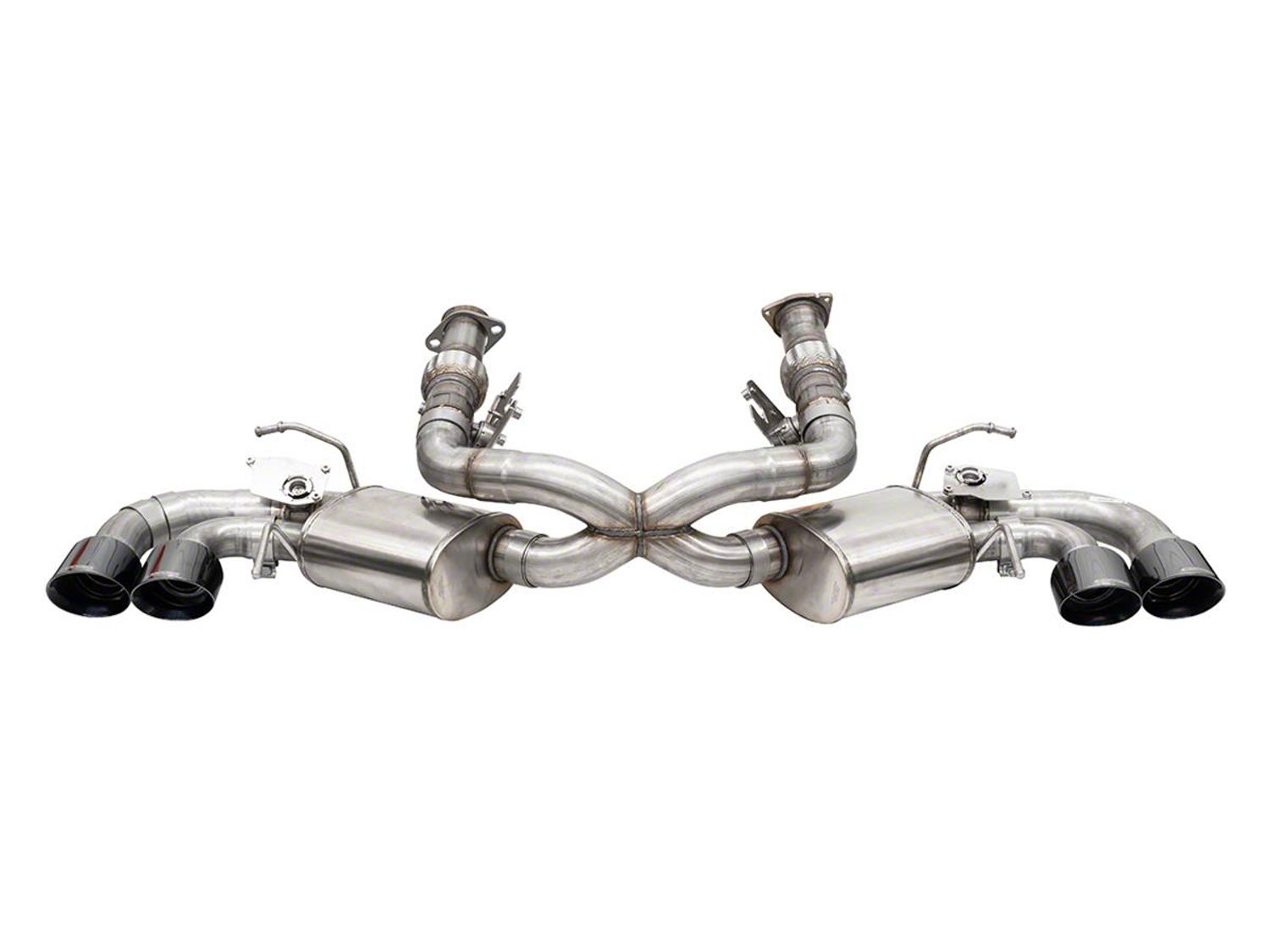 CORSA 21100BLK 3in valved cat-back exhaust with 4.5in black quad tips for 2020-2025 Corvette C8