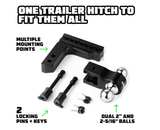 Rhino USA 8In Heavy Duty Drop Hitch - 2.5In (Black)
